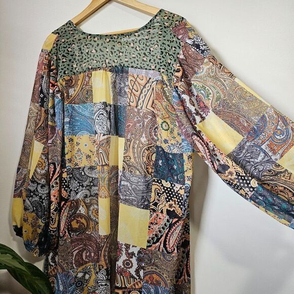 EUC LIKE NEW UMGEE + BOHO PATCH LIKE PRINT LONG/DUSTER KIMONO TOP SIZE 1XL - Picture 3 of 16
